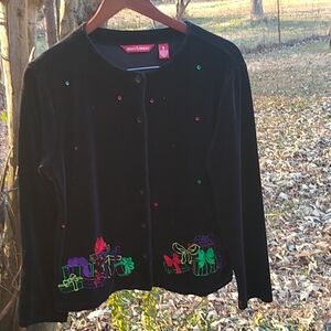 Merry and Bright Velour button front